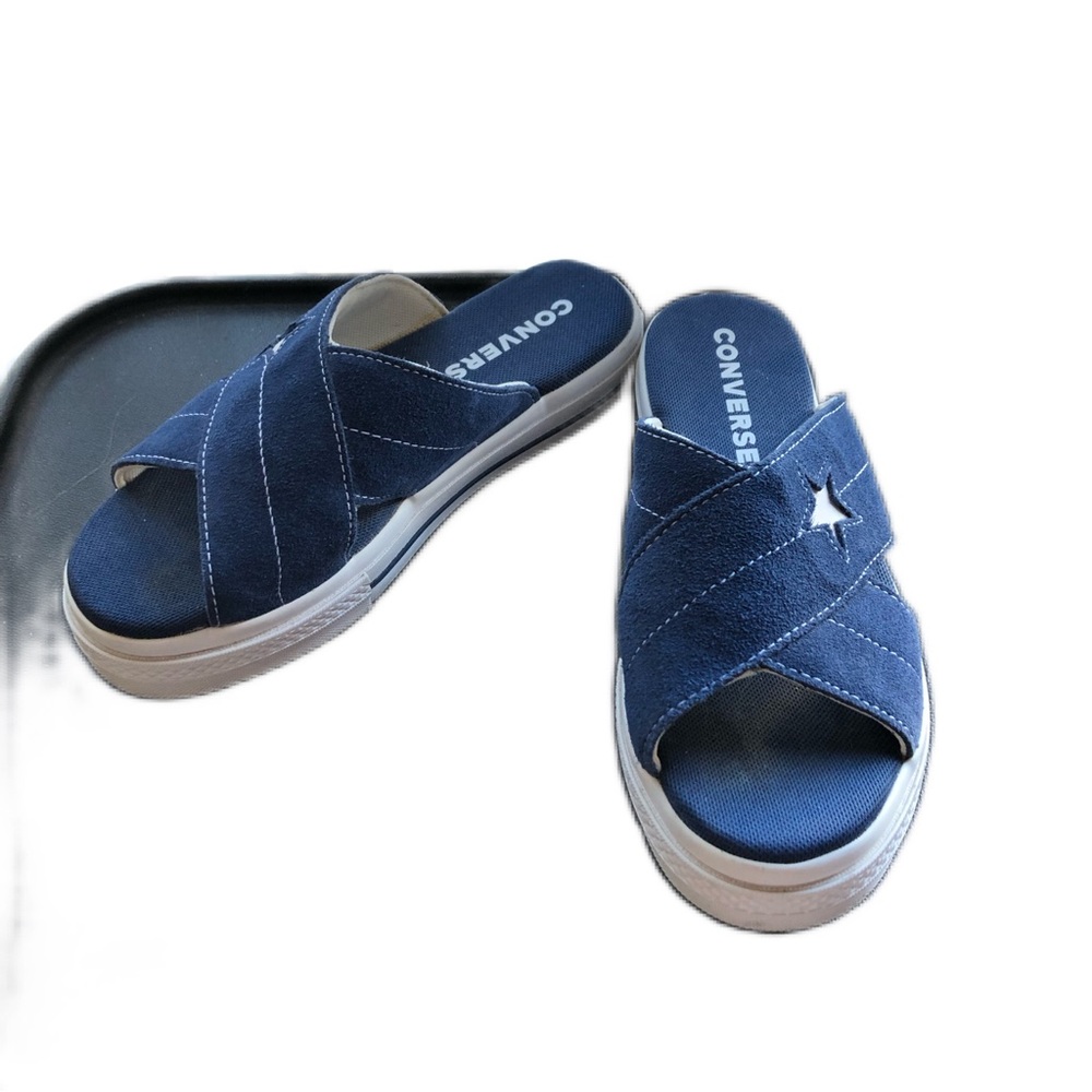 Converse Blue Athletic Slide Sandals - Picture 2 of 3